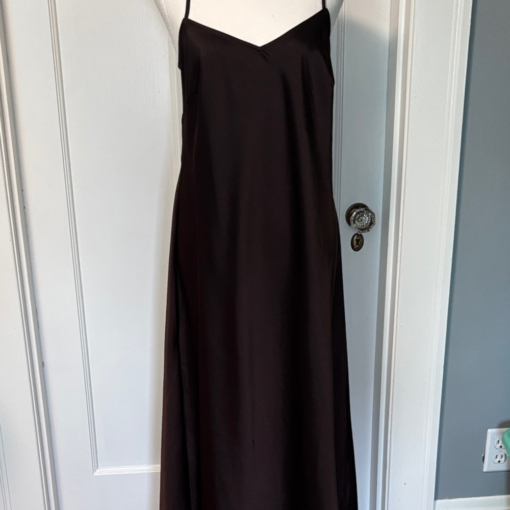 LOFT Silky Chocolate Brown Slip Maxi